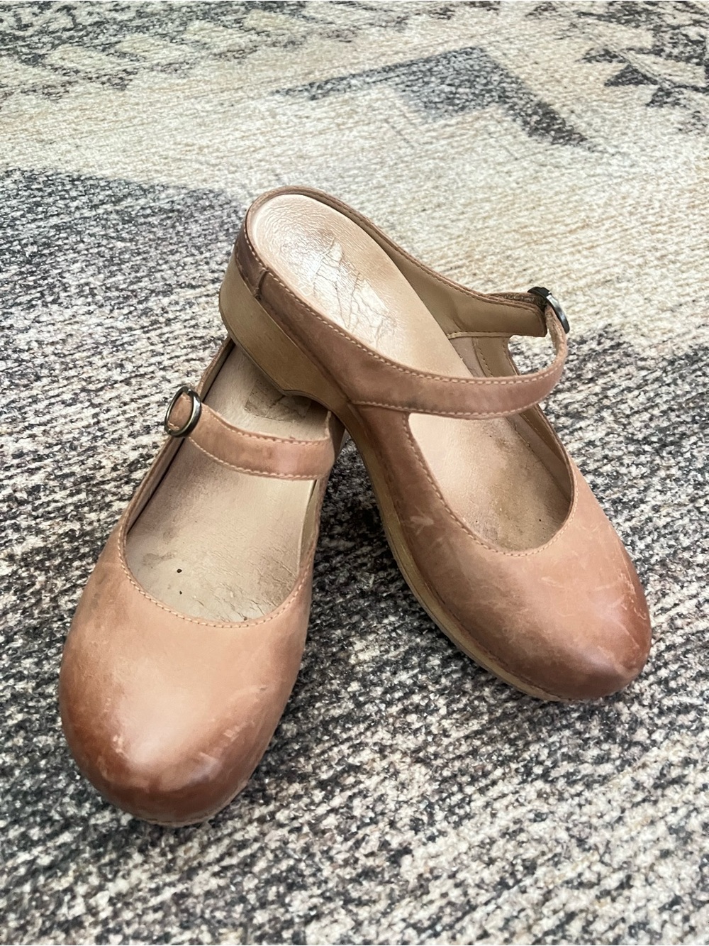 Dansko Bria Nude Tan Mary Jane Clogs